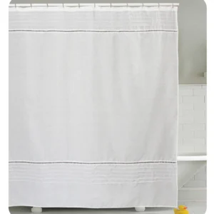 CORTINA DE BAÑO PESPUNTE Y VAINILLA BLANCA
