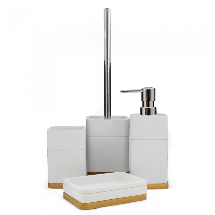 SET DE BAÑO - JABONERA - ALASKA WHITE POLYRESIN - Imagen 2