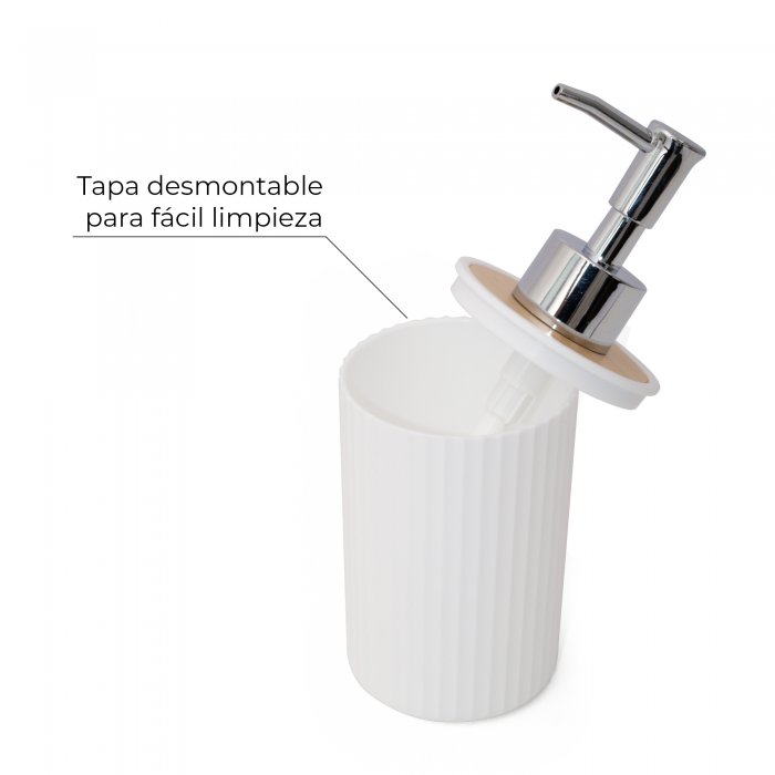 SET DE BAÑO - DISPENSER DE JABON LIQUIDO - MICHIGAN WHITE & WOOD - Imagen 3