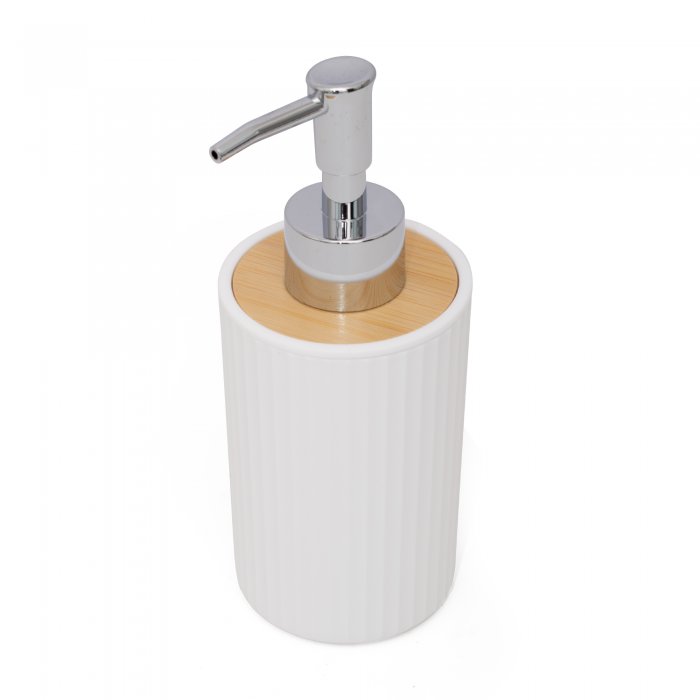 SET DE BAÑO - DISPENSER DE JABON LIQUIDO - MICHIGAN WHITE & WOOD - Imagen 2