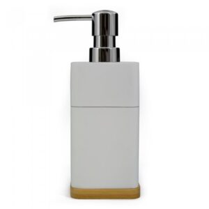 SET DE BAÑO - DISPENSER DE JABON LIQUIDO - ALASKA WHITE POLYRESIN