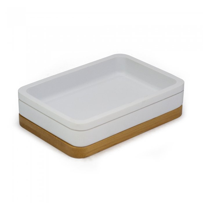 SET DE BAÑO - JABONERA - ALASKA WHITE POLYRESIN - Imagen 3